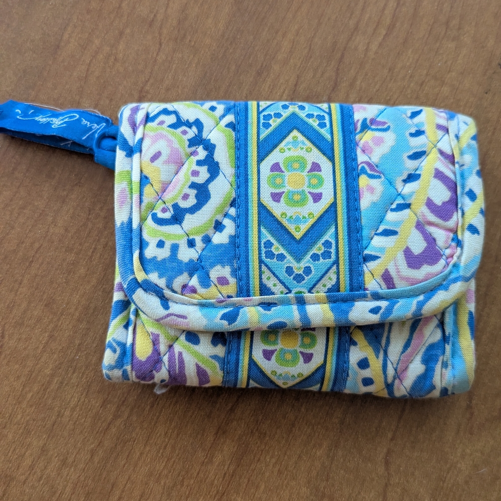 Vera Bradley Blue and Yellow Patterned Wallet